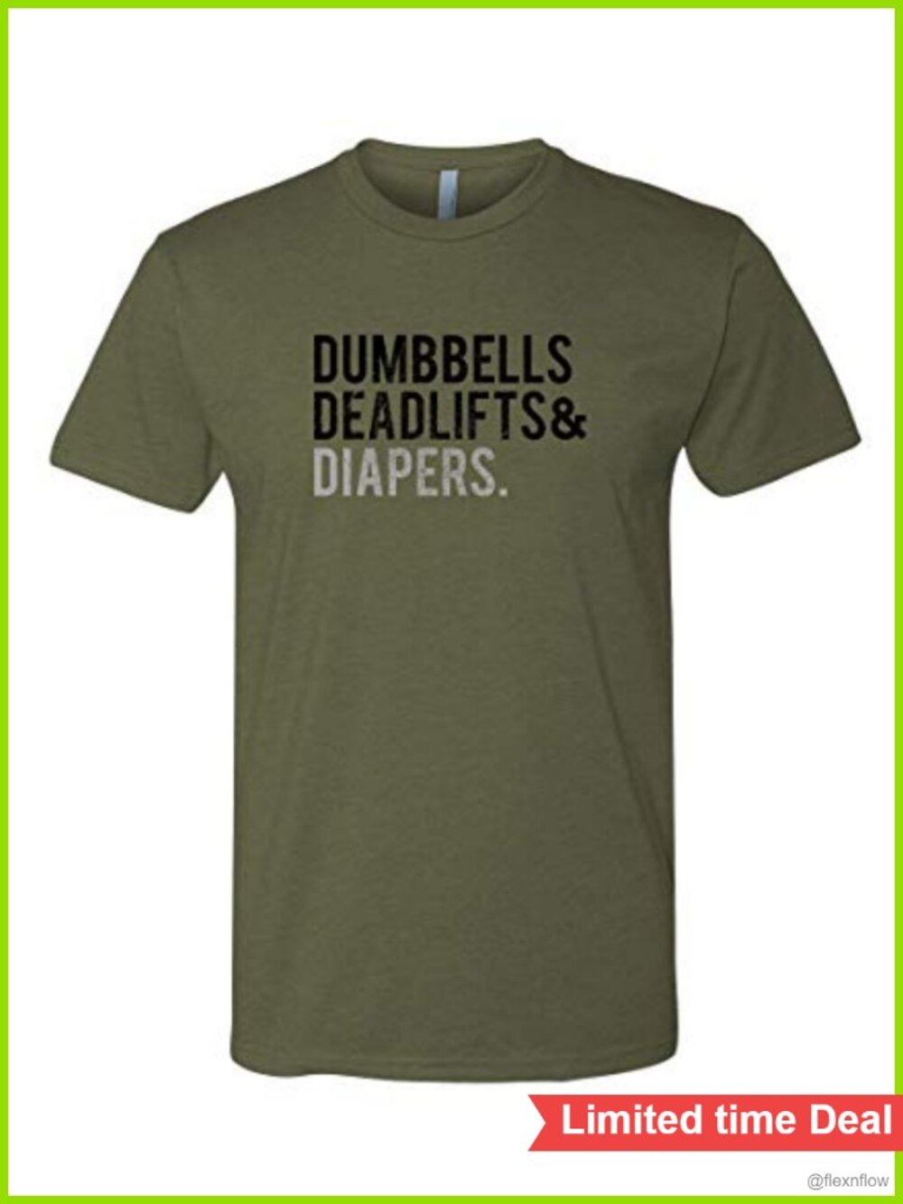 DadBod Dumbbells Deadlifts Diapers Graphic Tee Mens Gym Shirt